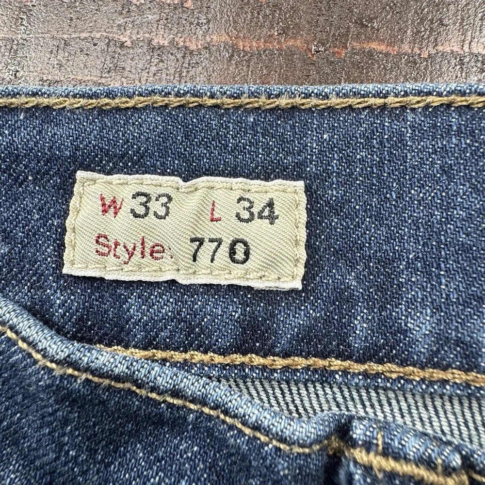 J.Crew 770 Straight‎ Men's 33 Med Wash Stretch Denim Jeans Classic Act 34